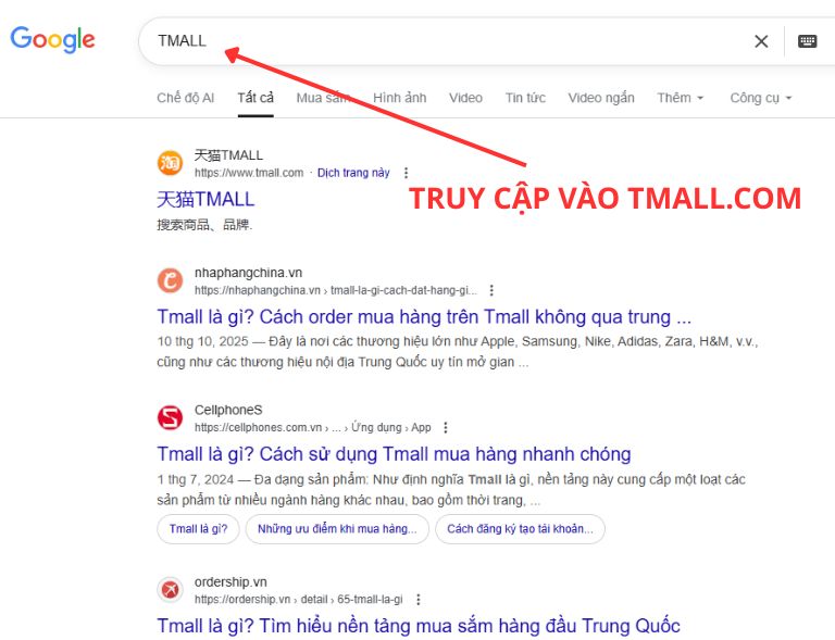 TRUY CẬP VÀO TMALL.COM